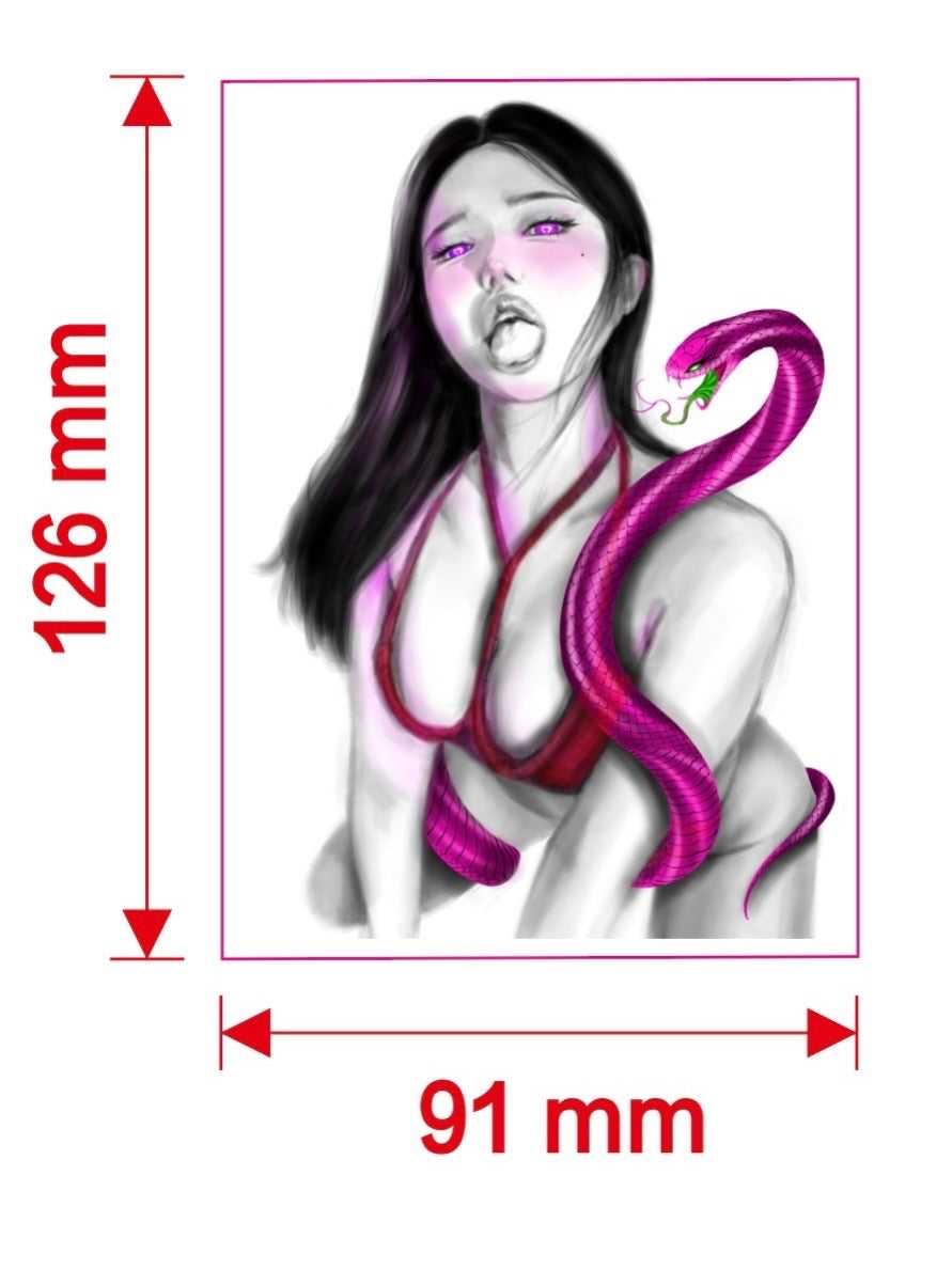 Beautiful Woman and Snake Temporary Tattoo