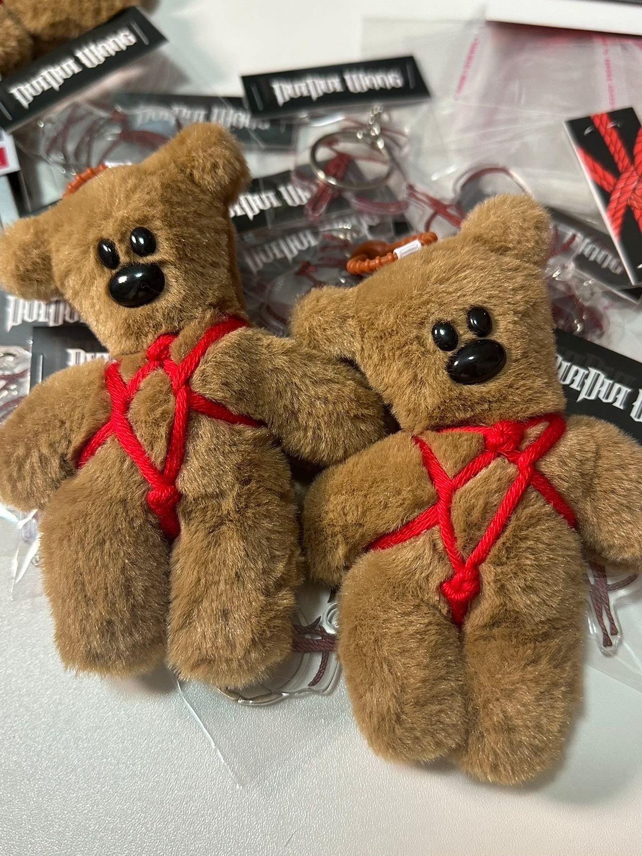 BDSM Mr. Bean teddy bear Bondage Plushie Keychain Bag charm