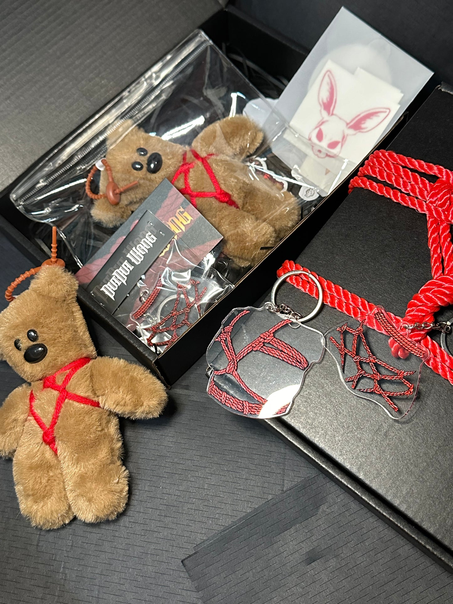BDSM Mr. Bean teddy bear Bondage Plushie Keychain Bag charm